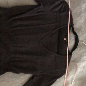 Spense knit v neck dress, with striped skirt/solid color top